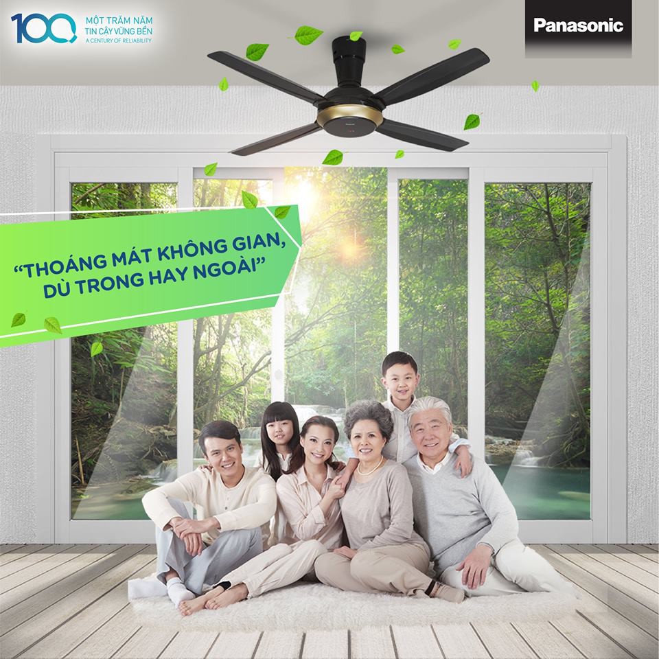 Quạt trần Panasonic F-56XPG\F-56XPG-W ti 30cm