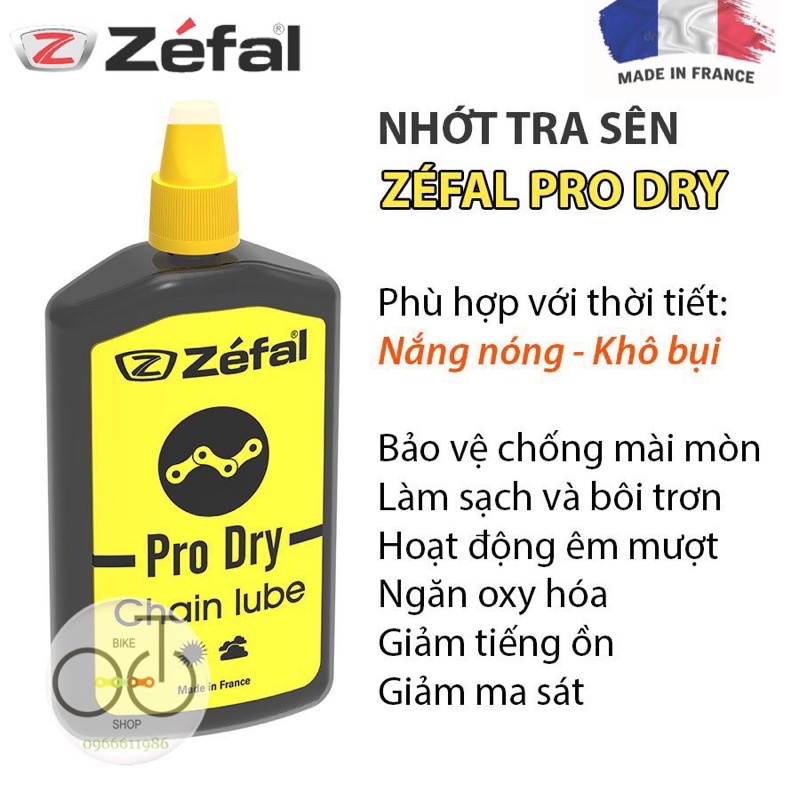 Dầu tra sên xích xe đạp Zefal Pro Wet / Pro Dry / Extra Wet / Extra Dry 120ml - Hàng chính Hãng