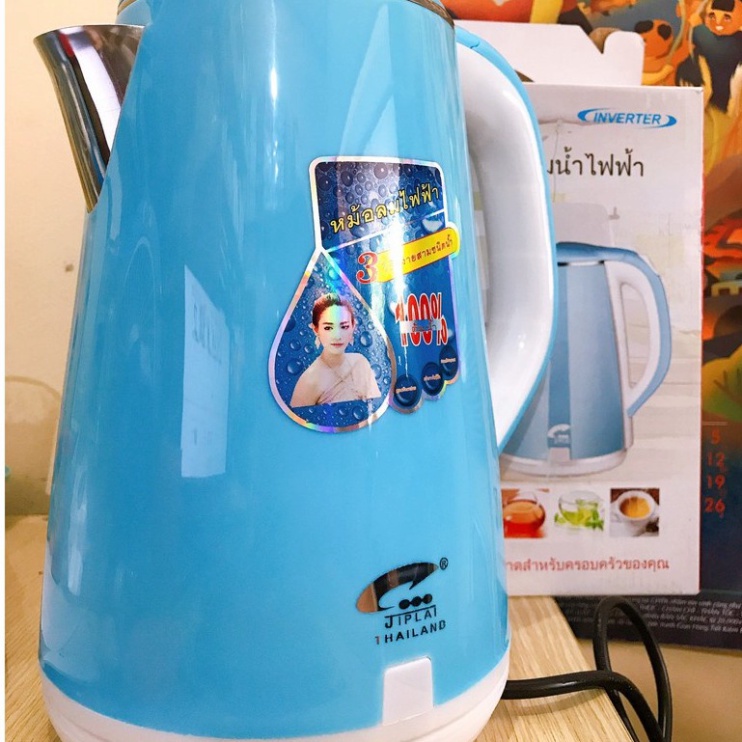 Ấm siêu tốc inox CHÍNH HÃNG cao cấp 1.8L, Bình đun nước siêu tốc mini không thủy tinh cách nhiệt an toàn tiện lợi A25