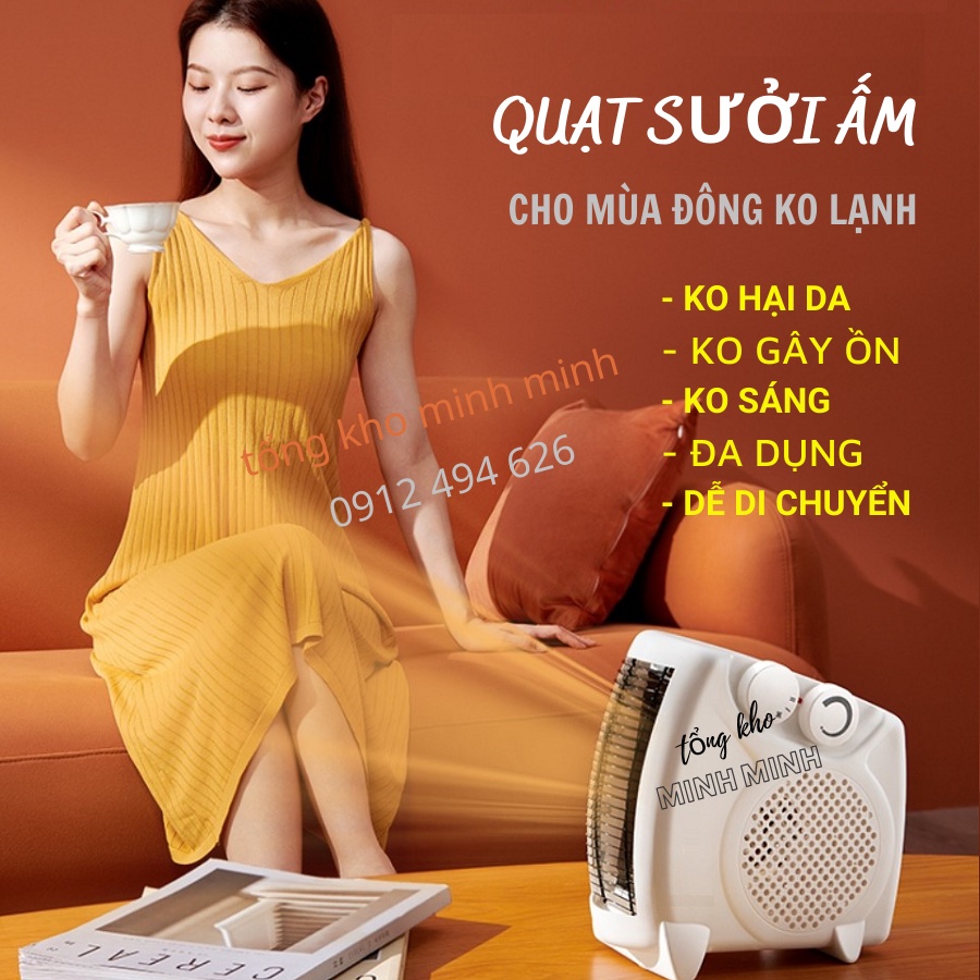  [An Toàn Cho Bé]Máy Sưởi, Quạt Sưởi 2 Chiều 3 Chế Độ Tiết Kiệm Điện An Toàn Cho Bé