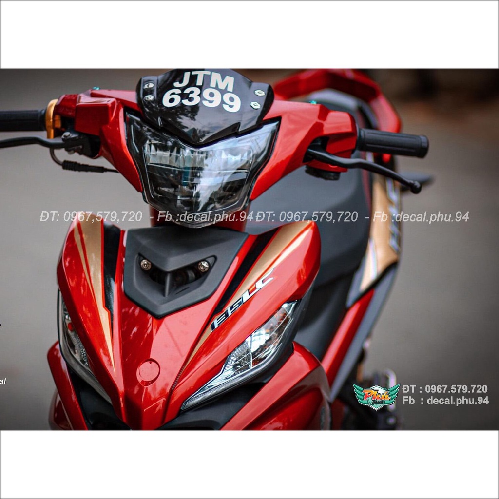Tem rời xe Ex 135 LC màu đỏ candy (A)