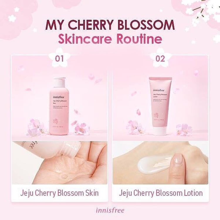 Bộ dưỡng trắng da rạng rỡ chiết xuất hoa anh đào Innisfree Jeju Cherry Blossom Dou Kit
