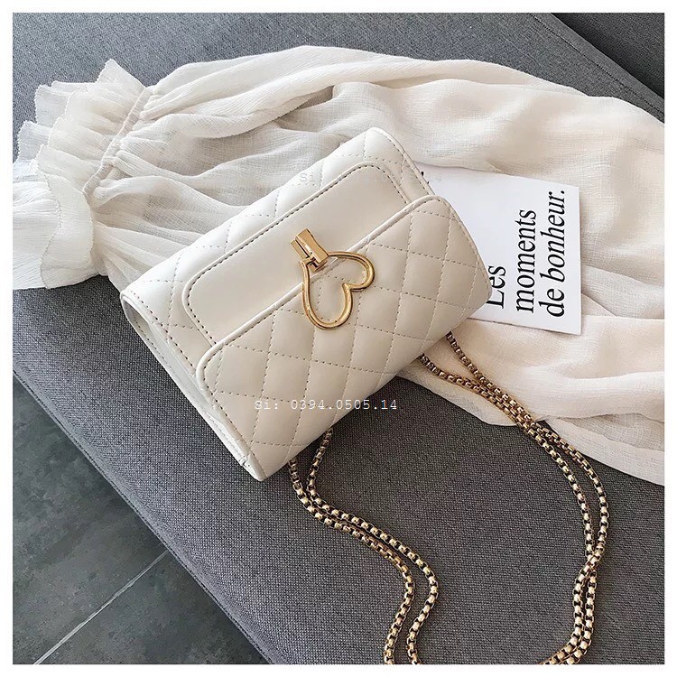 Túi Đeo Chéo Nữ ♥️FREESHIP♥️ Túi Đeo Vai Khóa Trái Tim Hàn Quốc Dây Xích HQ 152