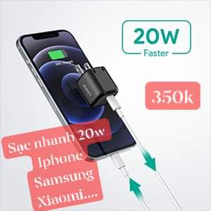 [Chính Hãng] CỤC SẠC IPHONE PD 20W MINI AUKEY PA-B1 PRO (BLACK) [Freeship]