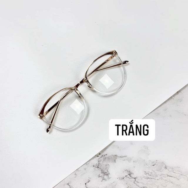 KÍNH NỮ THỜI TRANG GỌNG KIM LOAI 2 MÀU ĐEN TRẮNG , TRẺ TRUNG , NĂNG ĐỘNG