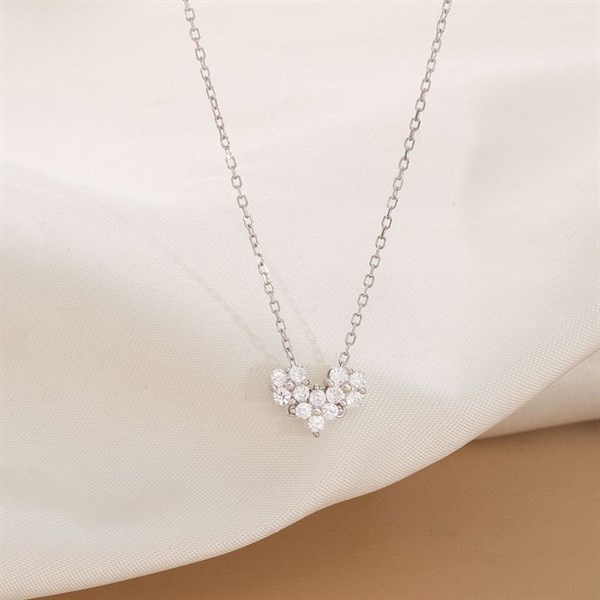 Dây chuyền bạc 21 Centimeters Diamond Heart Trang sức bạc Tiệm bạc 21 Centiemeters