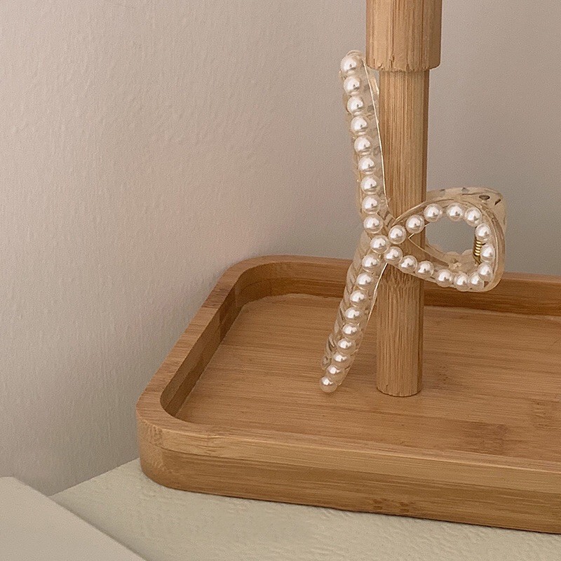 Kẹp tóc thẳng đính hạt phong cách Hàn Quốc