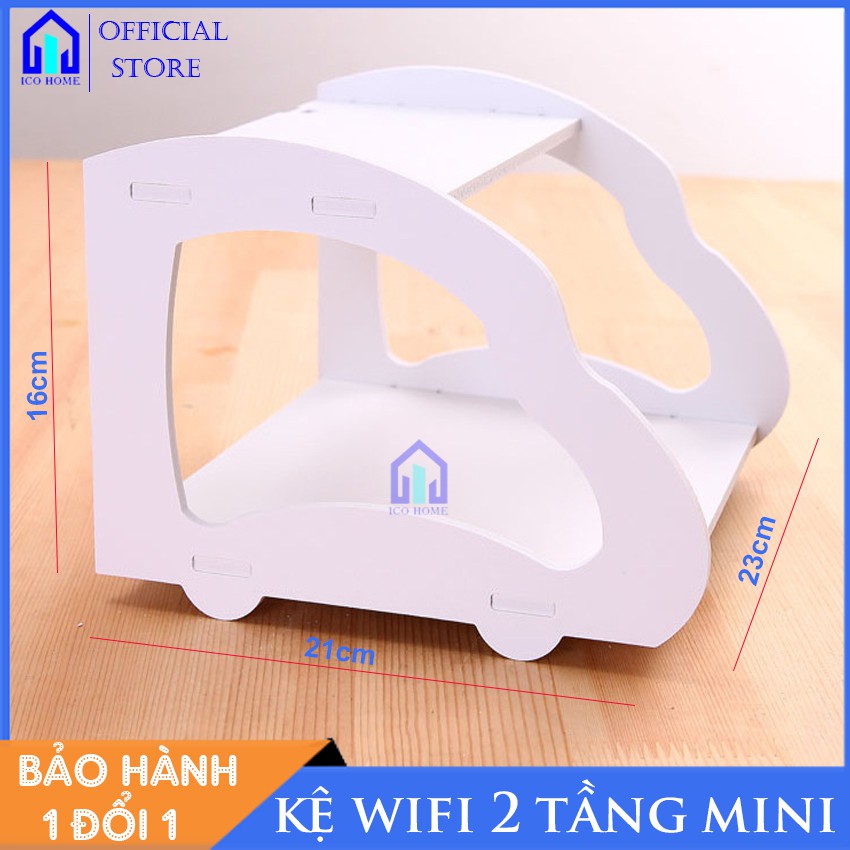 Kệ wifi treo tường 2 tầng [TẶNG MÓC TREO] nhỏ gọn thông minh tiện lợi- AMES SHOP