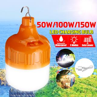 220V Charger Waterproof LED Light Solar Energy Charging Light Bulb Outside Camping With DC