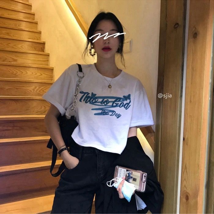 Áo Thun Ngắn Tay Dáng Rộng Thiết Kế Độc Đáo Cho Nữ JL-TX-43