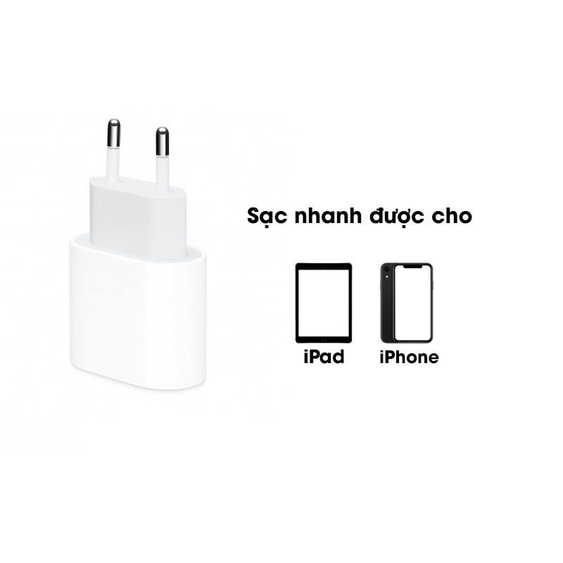 [Chính Hãng] Bộ Sạc Nhanh iPhone 18W Usb-C - Sử Dụng Cho iphone 11promax/ 11pro/ 11/Xsm/Xs/ /X/ 8plus/7plus/ 8/7