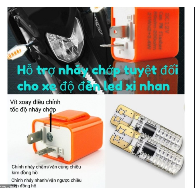 Cục Chớp Xi Nhan Tăng Chỉnh Nhanh Chậm Đèn Xi Nhan Nháy Chân T10 Có Video