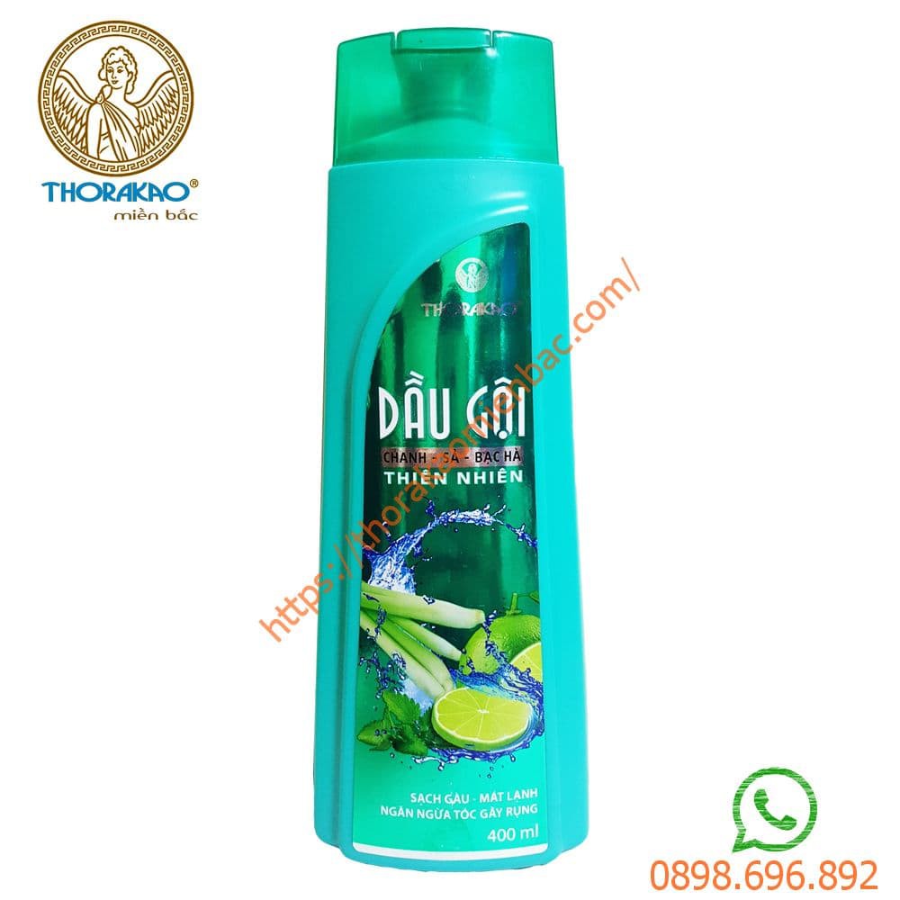 Dầu gội chanh sả bạc hà ngăn rụng tóc, ngừa gàu Thorakao 400ml