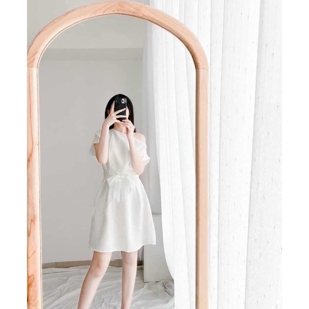 ĐẦM DỰ TIỆC VOAN LỆCH VAI MINI DRESS
