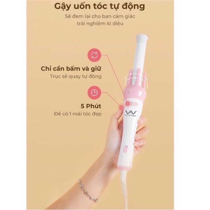 MÁY LÀM XOAY XOAY TỰ ĐỘNG 360 ĐỘ Vivid LÀM XOĂN GIẢ UỐN TÓC CAO CẤP