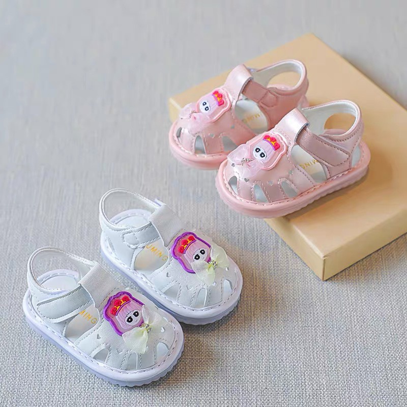 Dép cho bé gái- sandal tập đi có đèn led ảnh shop chụp hình công chúa mã 201