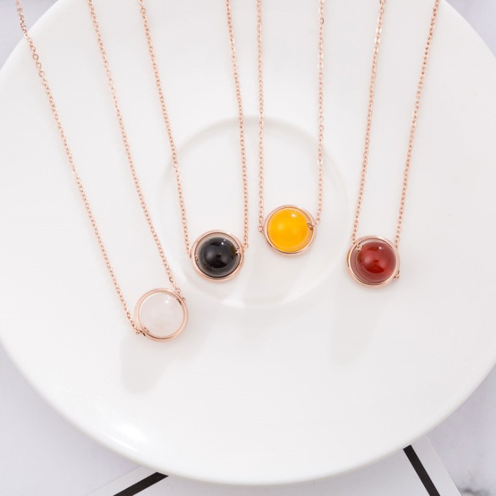 Dây Chuyền Trái Châu Nhiều Màu Titan Không Đen TT 1311