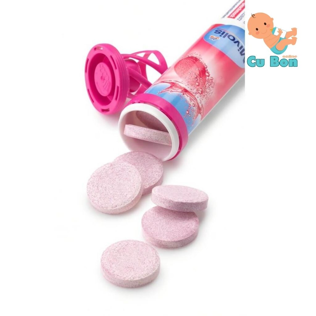 Viên Sủi Mivolis Vitamin B12, Đức 20 viên hương trái cây giúp giảm mệt mỏi, chuyển hóa năng lượng và chức năng thần kinh
