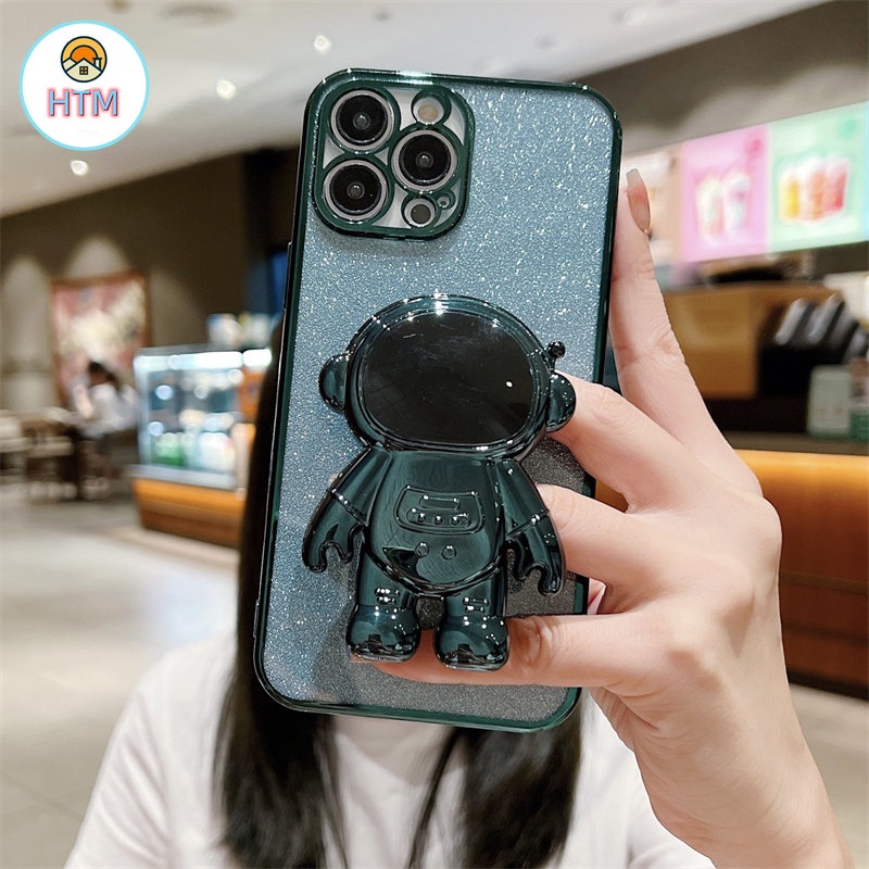 Ốp Điện Thoại TPU Mềm Mạ Điện Họa Tiết Hoạt Hình Có Nắp Bảo Vệ Camera Cho IPHONE 13 12 11 PRO MAX XS MAX X 7 + 8 PLUS