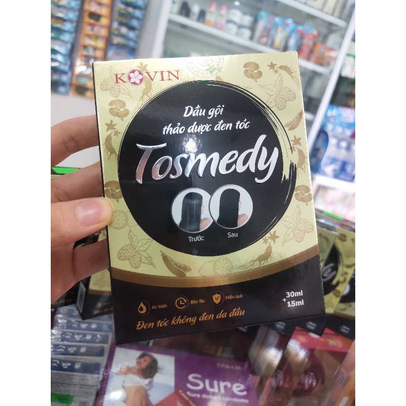 Dầu gội thảo dược Tosmedy đen tóc không đen da đầu( Có kèm Xả Dưỡng)