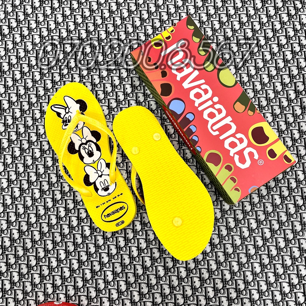 Dép xỏ ngón Havaianas nữ Mickey thời trang cá tính, nhiều màu lựa chọn phù hợp đi biển chống trơn trượt.