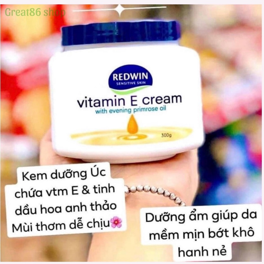 Kem dưỡng ẩm great86 kem dưỡng trắng da Vitamin E cream Úc chính hãng da căng mướt mịn màng 300g