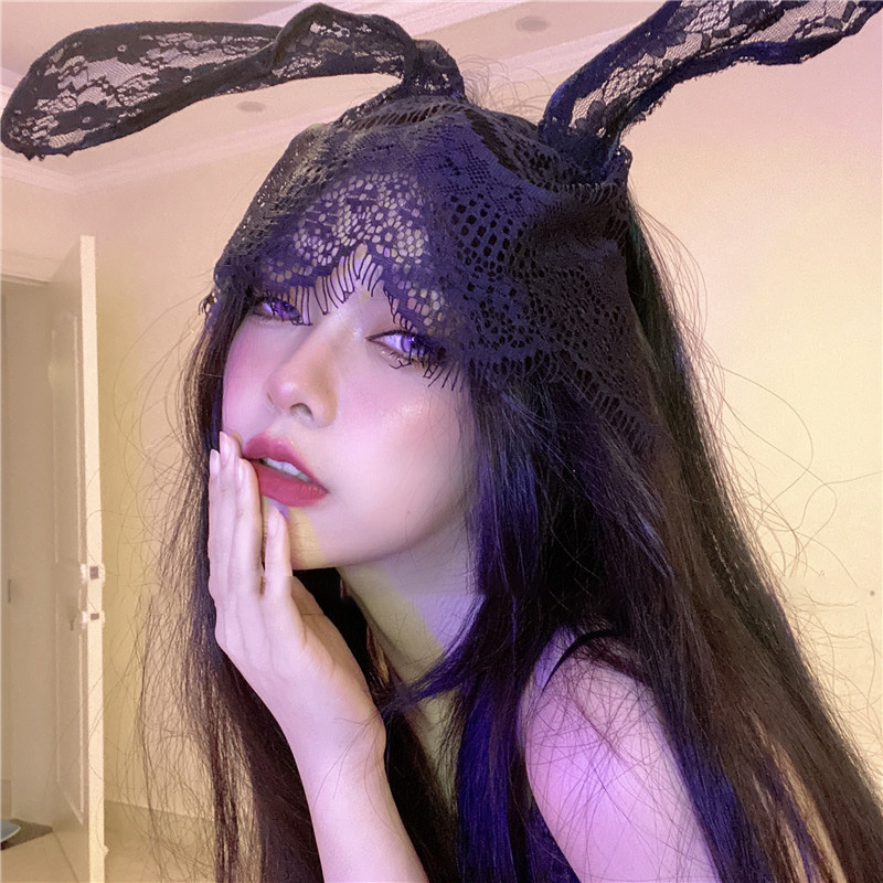 Cài Tóc Tai Mèo Phối Ren Quyến Rũ Dành Cho Nữ