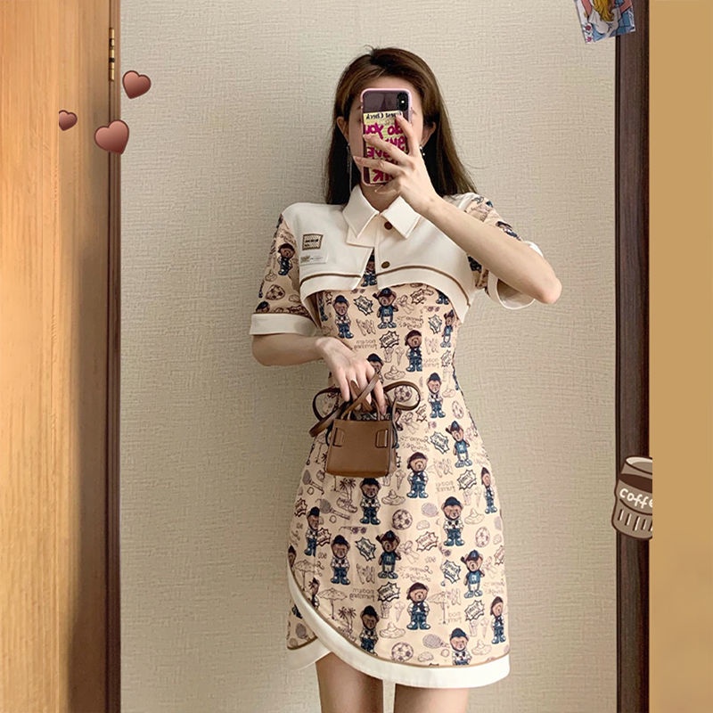 Polo dress women's summer 2022 new design sense of minority small man waist closing temperament high sense skirt