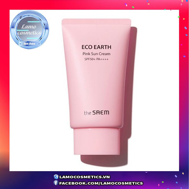 [[MẪU MỚI NHẤT] Kem Chống Nắng The SAEM Eco Earth Pink Sun Cream SPF 50+ Chính Hãng 100%