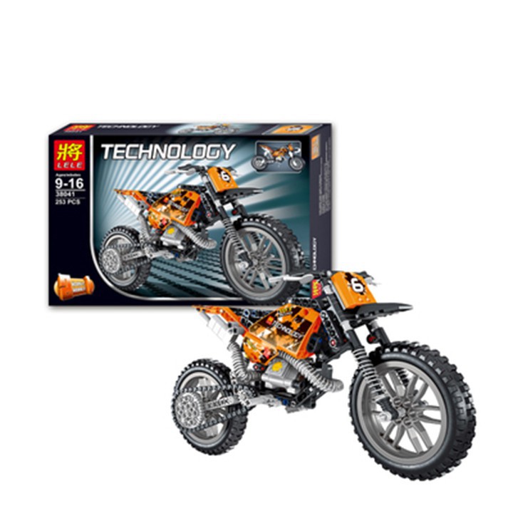 lắp ráp mô hình Lego Technic 42007 Moto Cross Bike Xe Máy Vượt lele 38041 Lego xe máy Technology