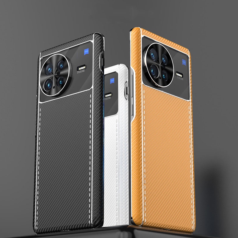 Phù Hợp Ốp Điện Thoại Sợi carbon Chống Rơi Bảo Vệ Máy Ảnh Toàn Diện Cho VIVO X Note