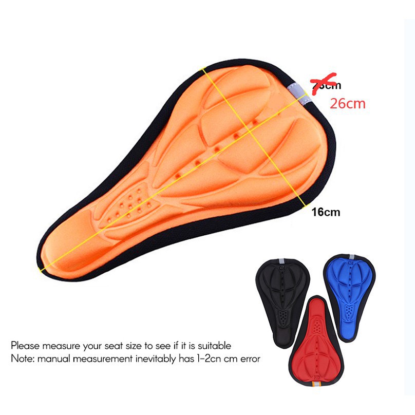 Globetrotter【COD &amp; Hàng sẵn sàng】Đệm lót yên xe đạp leo núi dày dặn siêu mềm thoải mái bằng silicone 3D 4 màu tùy chọn