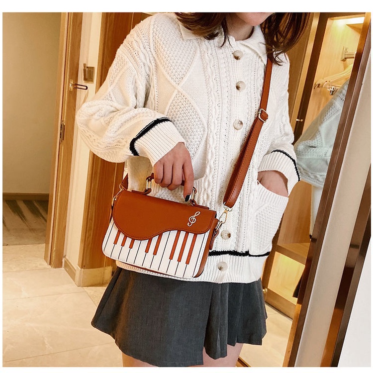 Túi Đeo Chéo Vuông Nhỏ Màu Tương Phản Thời Trang Cho Nữ