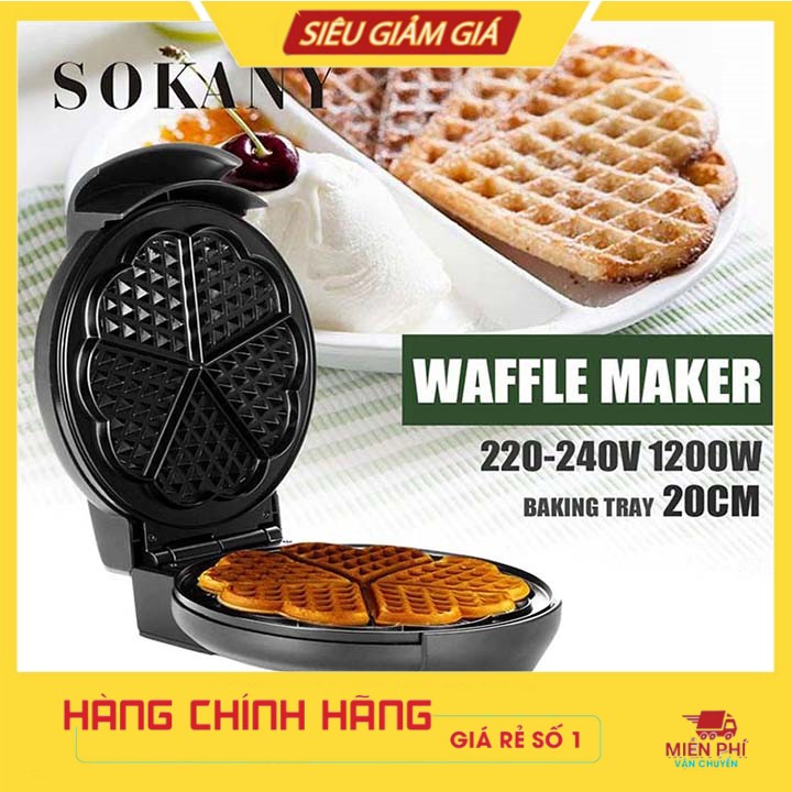 Máy Làm Bánh Kẹp Tàn Ong, Waffle, Bông Lan Sokany