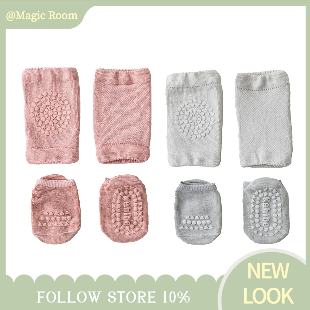 Babyfair. Tất bảo vệ đầu gối có chống trượt cho bé tập bò đủ màu  0-2 tuổi