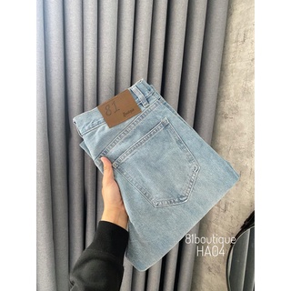 Quần jean nam mẫu mới 2021 - Quần Jean xanh bạc ống suông đứng