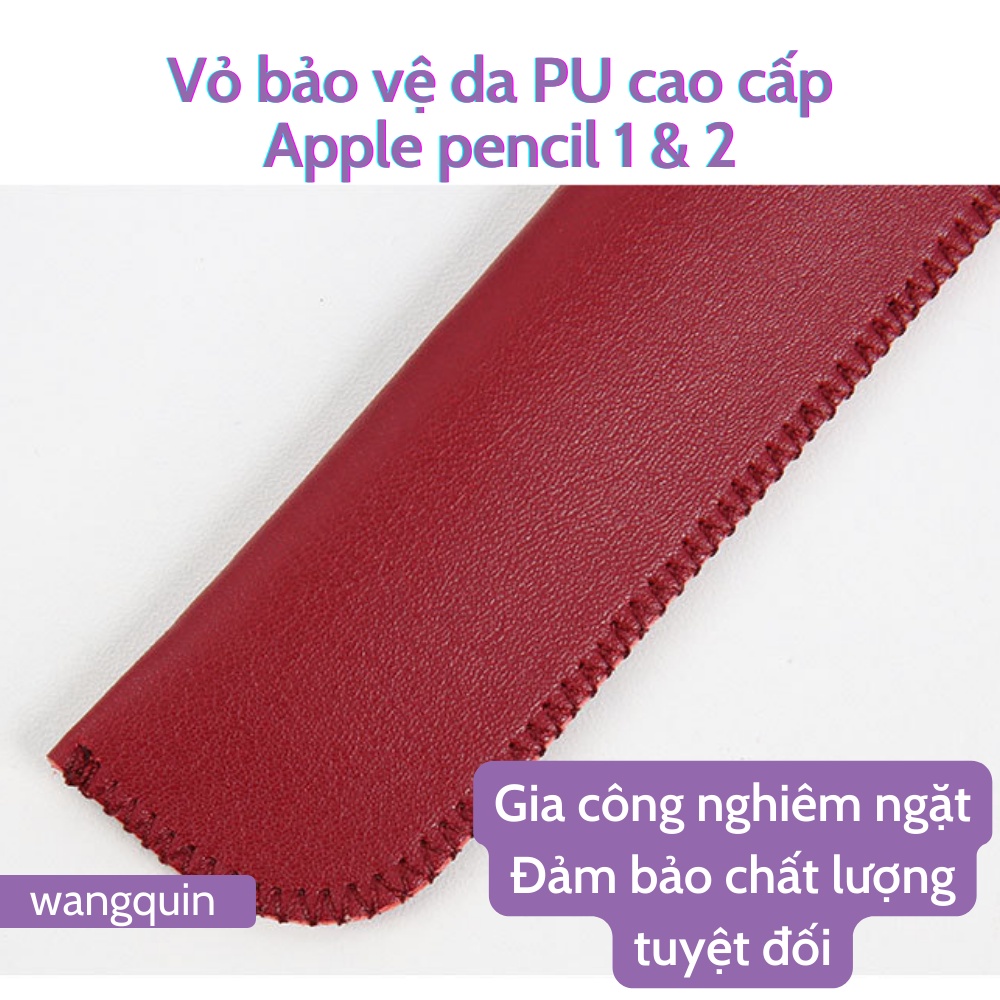 Sẵn HCM - Hoả Tốc Bao da chống sốc bảo vệ bút chống sốc gen 1 và gen 2 Da PU có nắp đậy bút cảm ứng cao cấp đủ màu