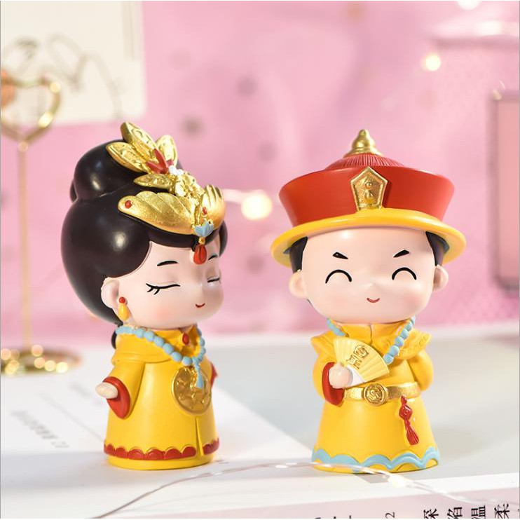 Mô hình đức Vua và Hoàng Hậu nhà Thanh quà tặng trang trí