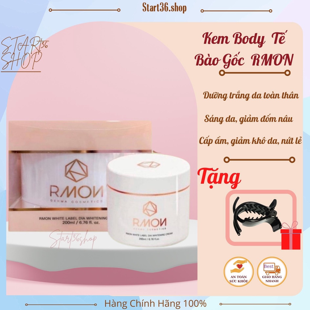 Kem body trắng da Start36 kem dưỡng trắng da RMON dưỡng ẩm, nâng tone da trắng hồng tự nhiên, xuất xứ Hàn Quốc hộp 200ml