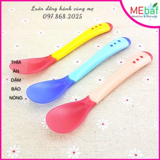 Thìa (Muỗng) Ăn Dặm Silicon Thìa Báo Nóng Cảm Ứng Nhiệt, MEbaf