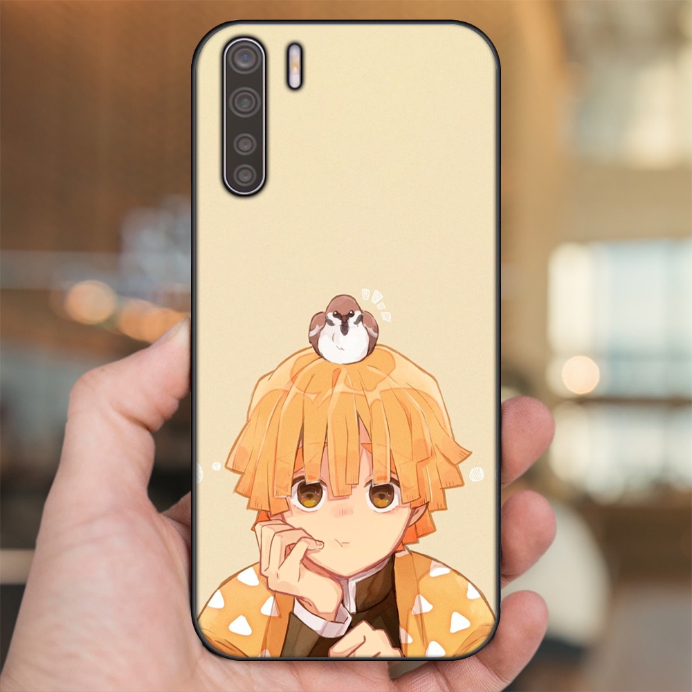 Ốp lưng Oppo A91, Reno 3 viền đen in hình Zenitsu Kimetsu no Yaiba