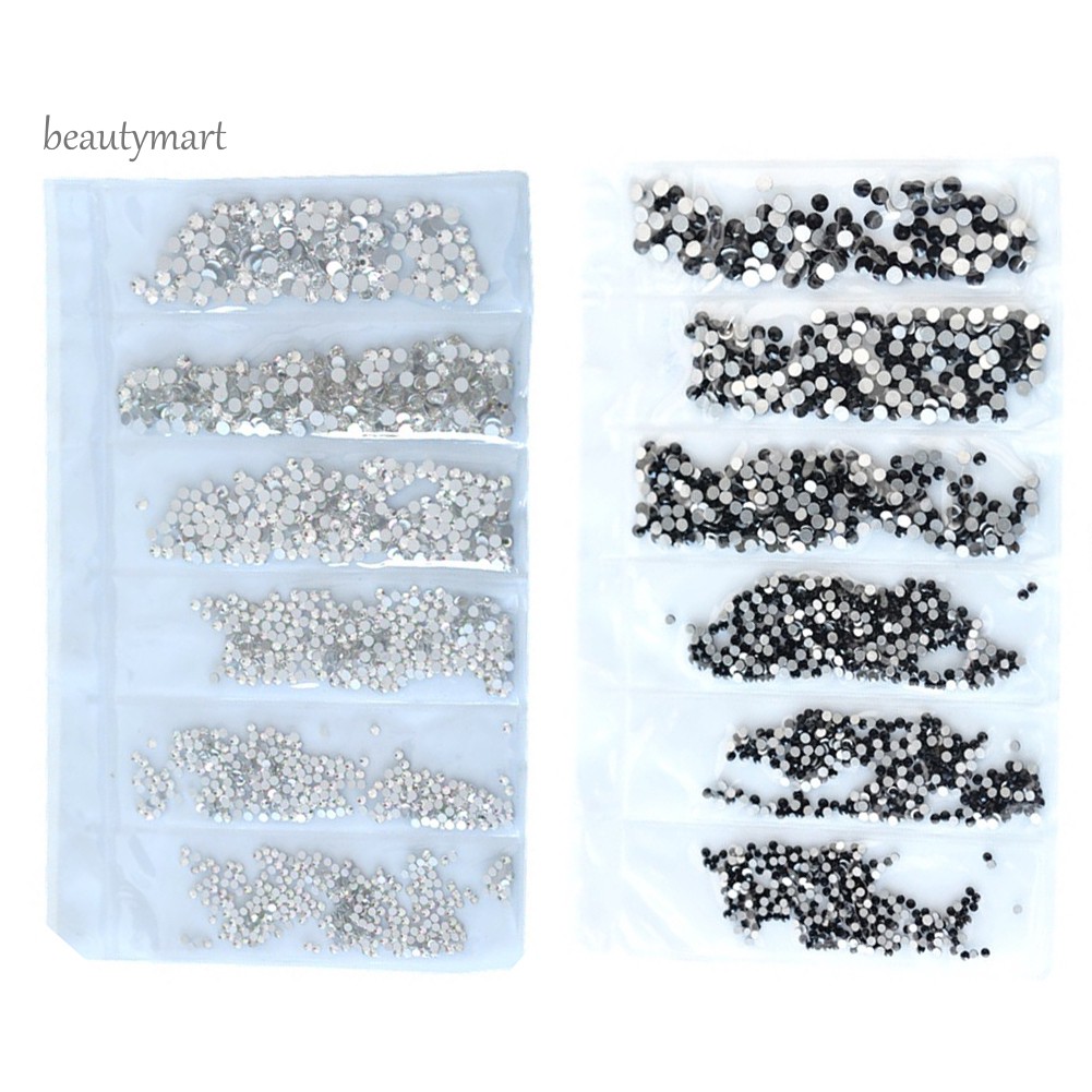 [Hàng mới về] Bộ 1600 hạt kim cương giả phẳng trang trí móng tay DIY