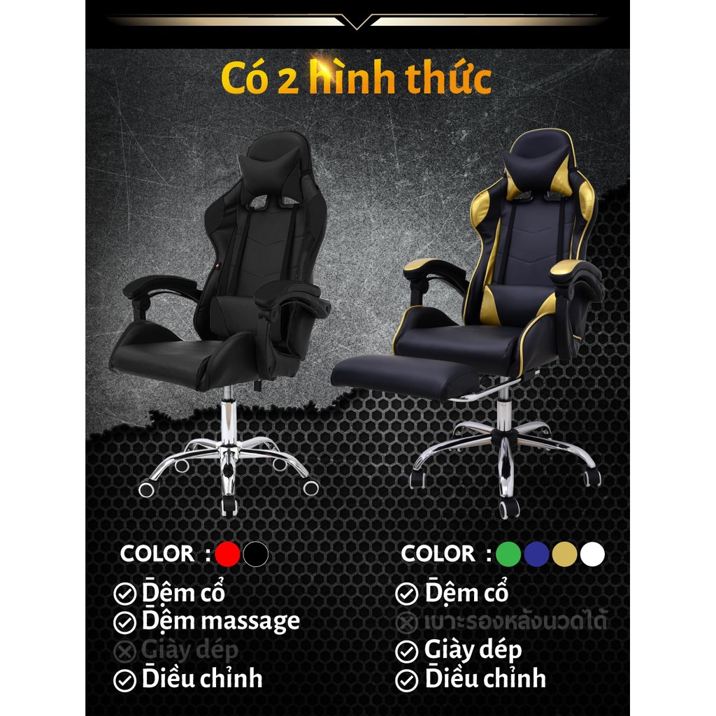 GYM19 Ghế gaming cao cấp ngả 135 độ, chân xoay 360 độ Mẫu E0201 mới | BigBuy360 - bigbuy360.vn