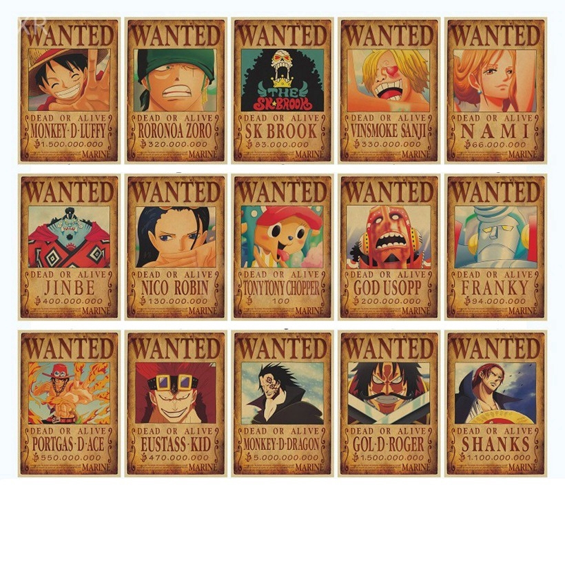 MARVEL Tấm Áp Phích Hình Nhân Vật Phim Hoạt Hình One Piece 20-38 Màu