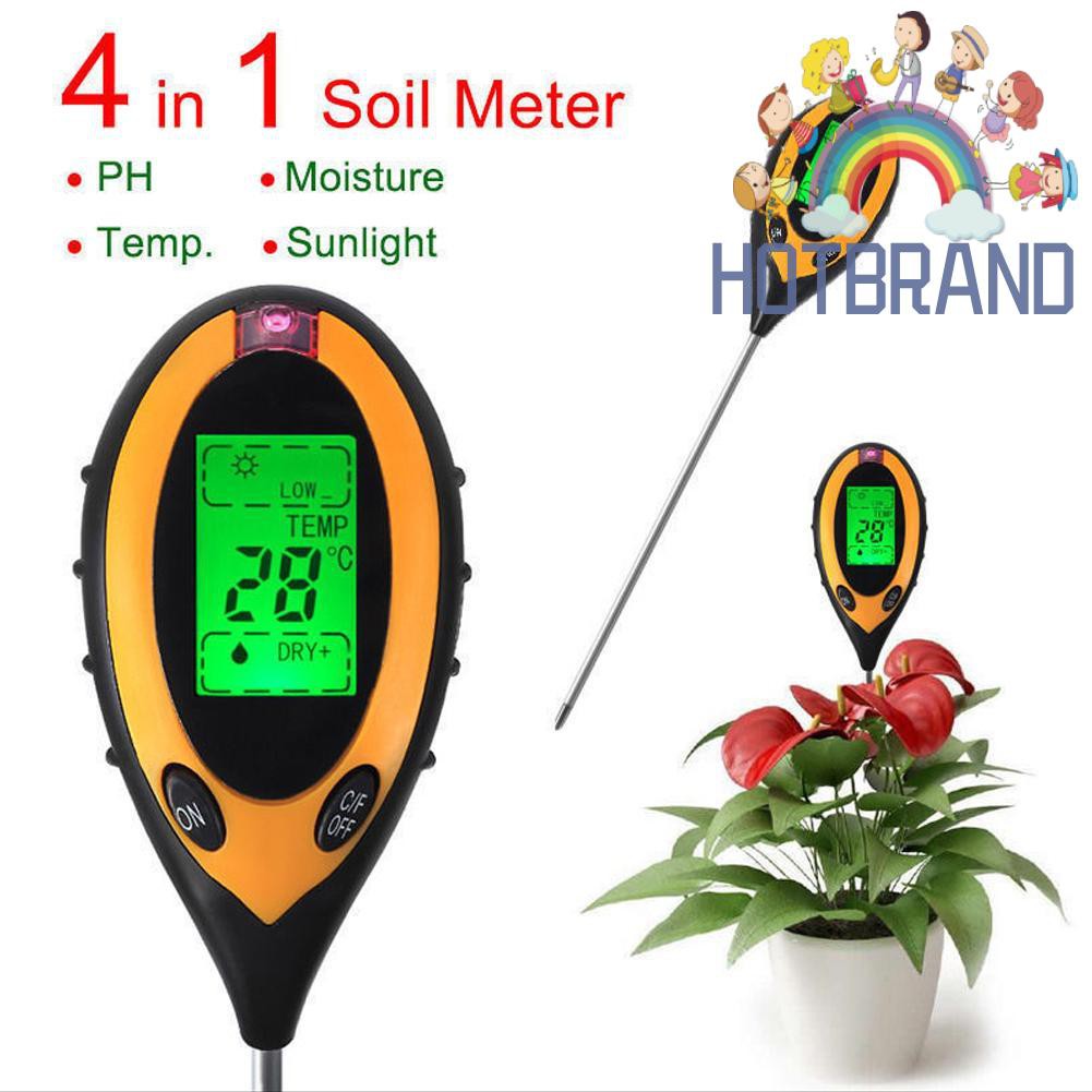 Máy Đo Độ Ẩm, Nhiệt Độ Ánh Sáng 4 Trong 1 Màn Hình Lcd Cho Đất Trồng Cây