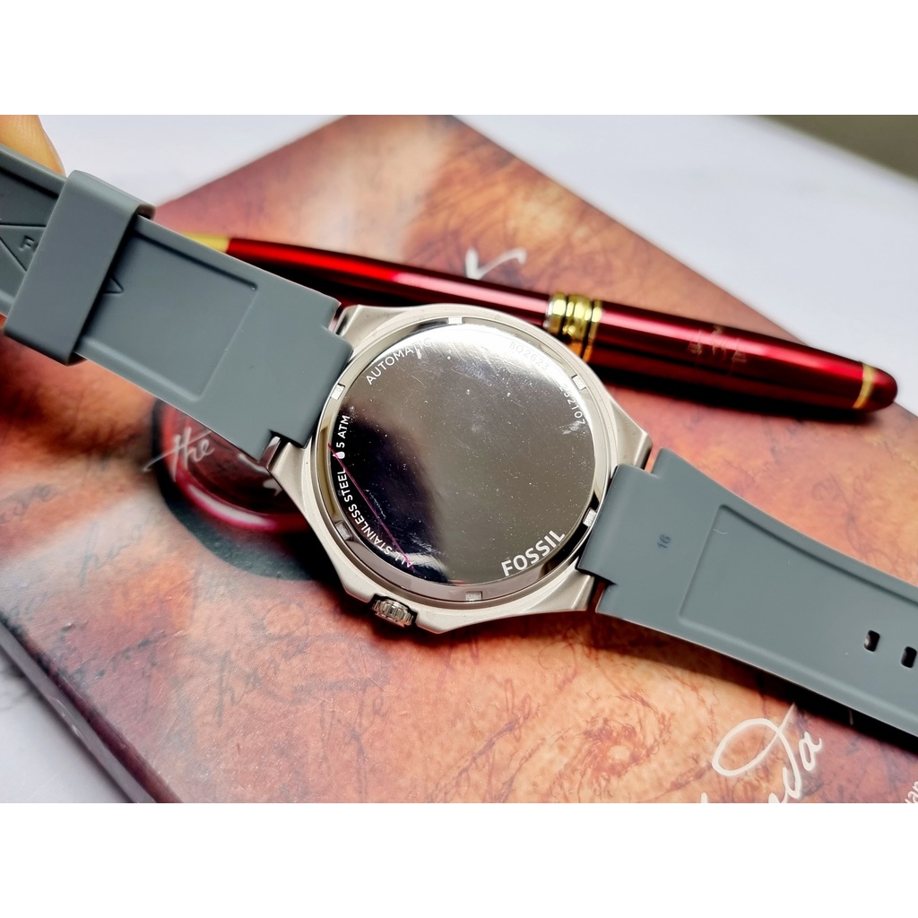 Đồng Hồ Nam Fossil BQ2623 Automatic Dây Casu Mặt Trắng