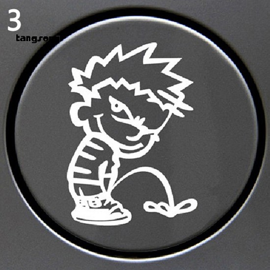 Đề can trang trí nắp bình xăng xe ô tô hình cậu bé dễ thương