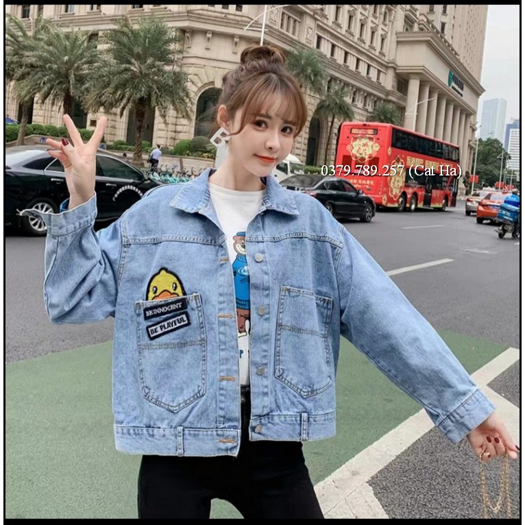 Áo khoác nữ chất jean cao cấp thời trang form dưới 58Kg chú Vịt BB48