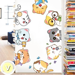 Decal dán tường Mèo vàng đáng yêu