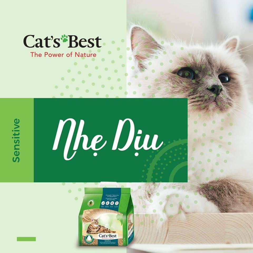 Cát Hữu Cơ Cho Mèo Cat's Best Sensitive Green Power 8L